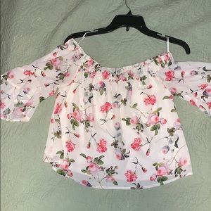 Size XS Express off the shoulder flower top